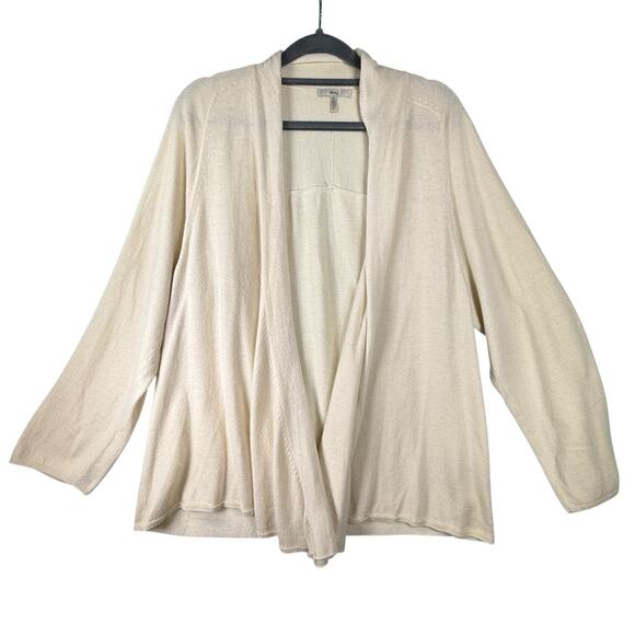 Metro7 SILK ANGORA BLEND Open Cardigan Womens SIZE XL Cream Elevated Basic Soft - Picture 1 of 9